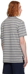 Thom Browne Gray Striped T-Shirt