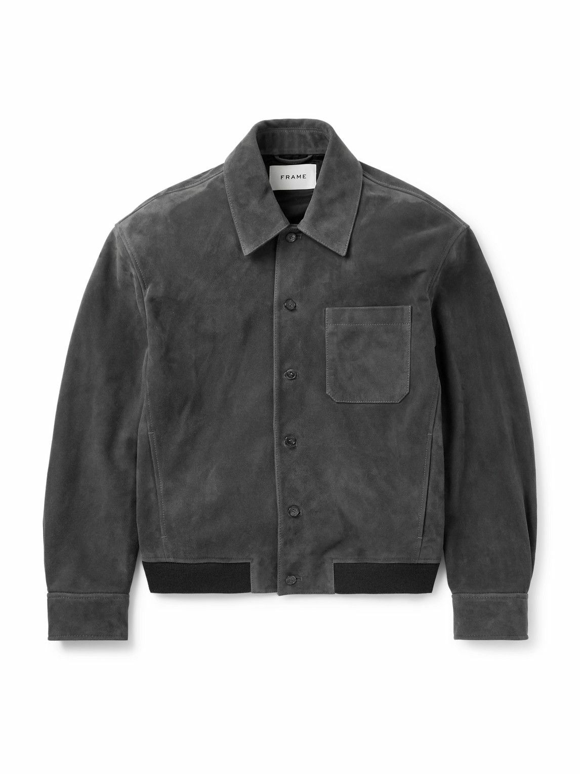 FRAME - Suede Bomber Jacket - Black