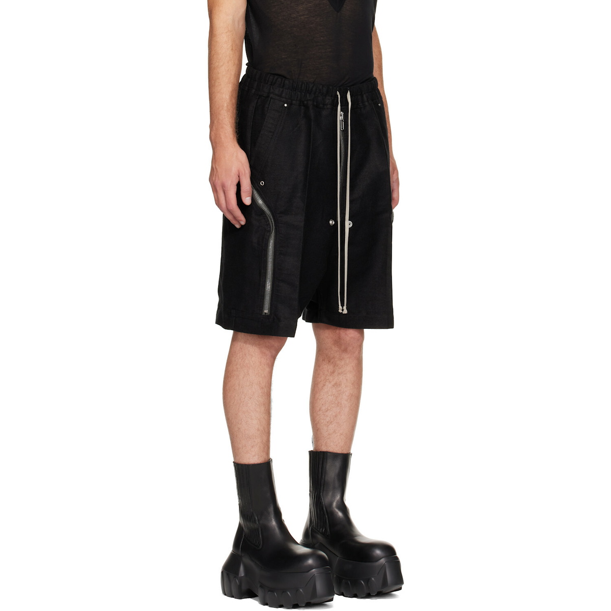 Rick Owens Black Tower Heizer Shorts