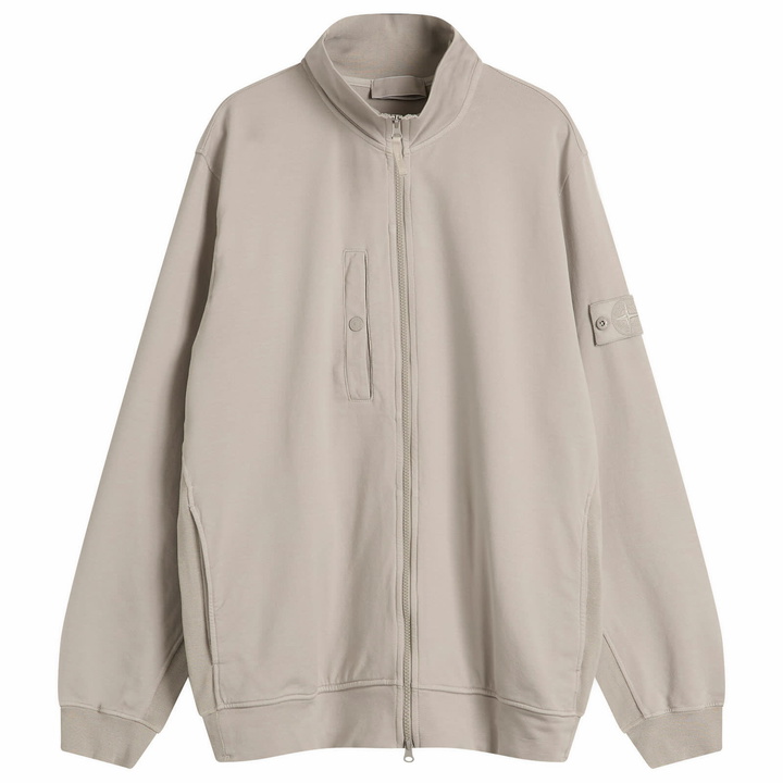Photo: Stone Island Men's Ghost Piece Full Zip Sweatshirt in Dust