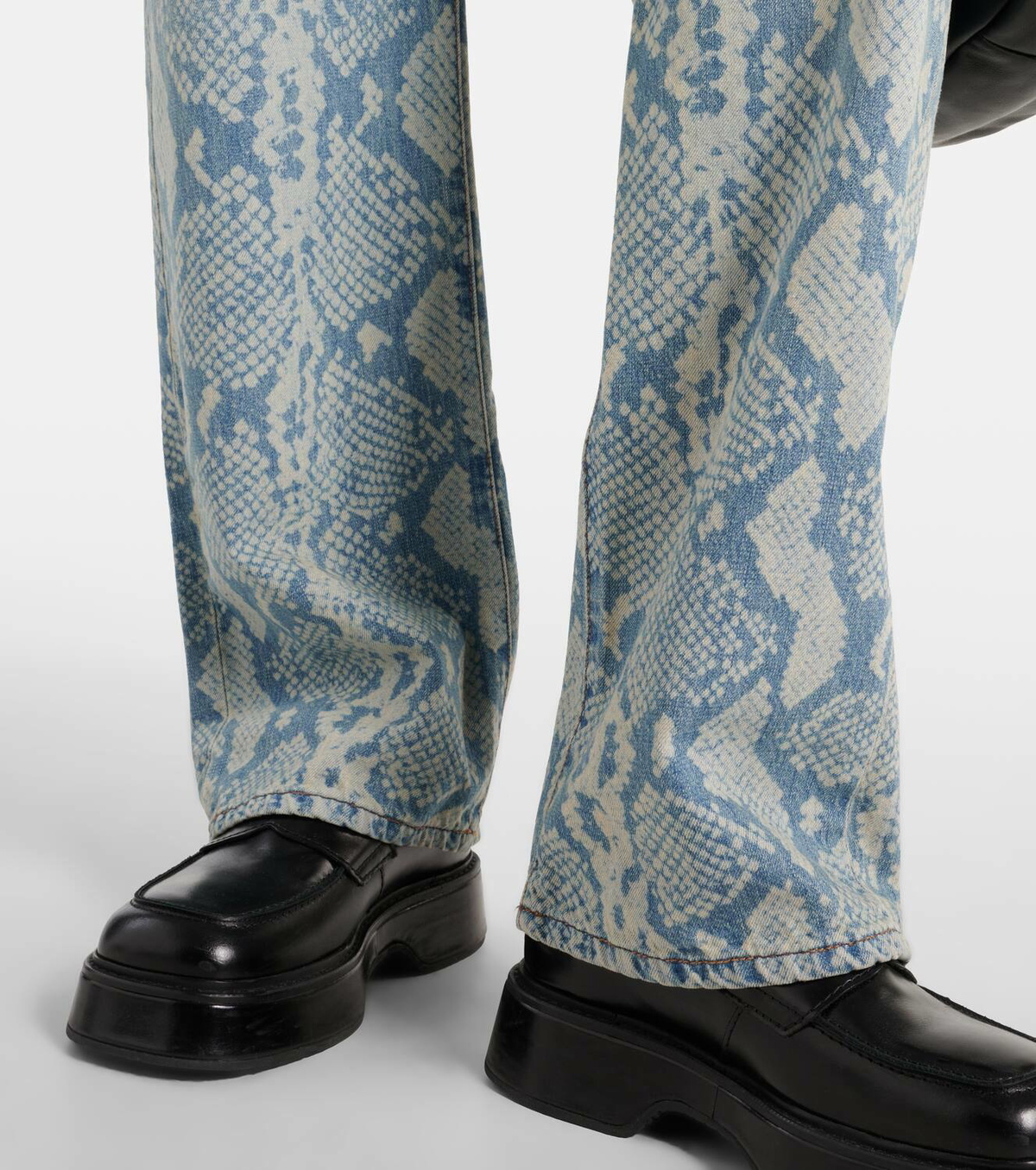 【KOOLOSET】Maxi-Wide Snake Denim Vintage Snake Eyes Jeans Super Wide Leg Rave Pants 90s