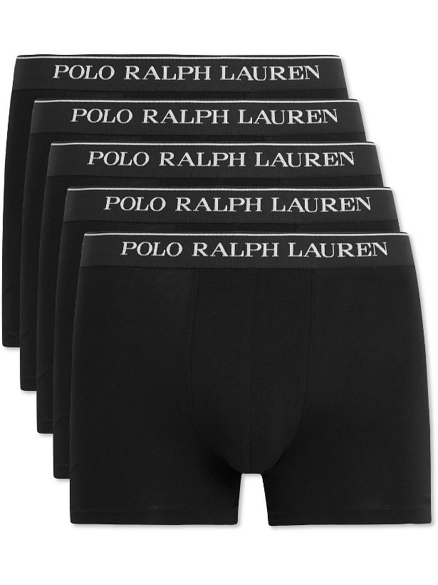 Photo: Polo Ralph Lauren - Five-Pack Stretch-Cotton Jersey Boxer Briefs - Black