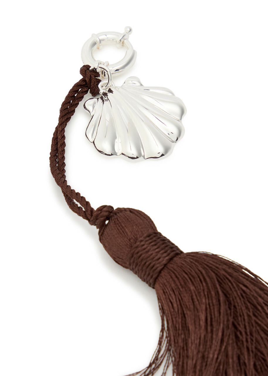 Timeless Pearly Marta Tassel Sterling Silver Keyring - Brown - One Size