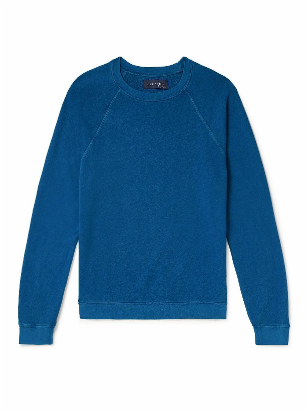 Photo: Les Tien - Garment-Dyed Cotton-Jersey Sweatshirt - Blue