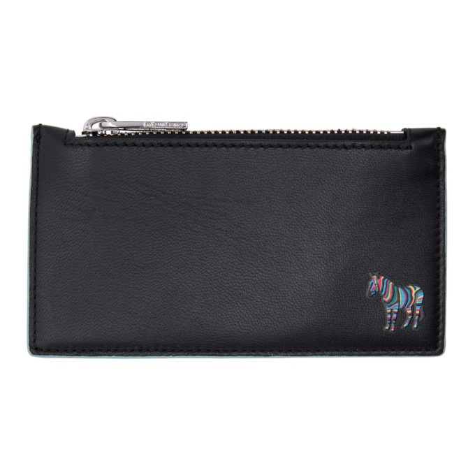 Photo: PS by Paul Smith Black and Blue Zebra Zip Wallet