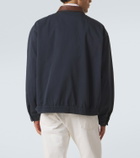 Prada Leather-trimmed cotton canvas blouson jacket