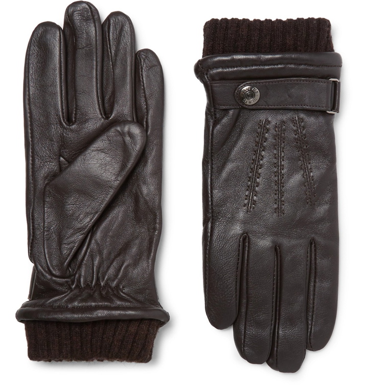 Photo: Dents - Henley Leather and Wool-Blend Tech Gloves - Brown