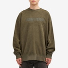 Alexander McQueen Men's Vintage Stonewash Logo Crew Sweatshirt in Peak Green Washed