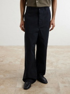 Kaptain Sunshine - Wide-Leg Cotton-Drill Trousers - Black