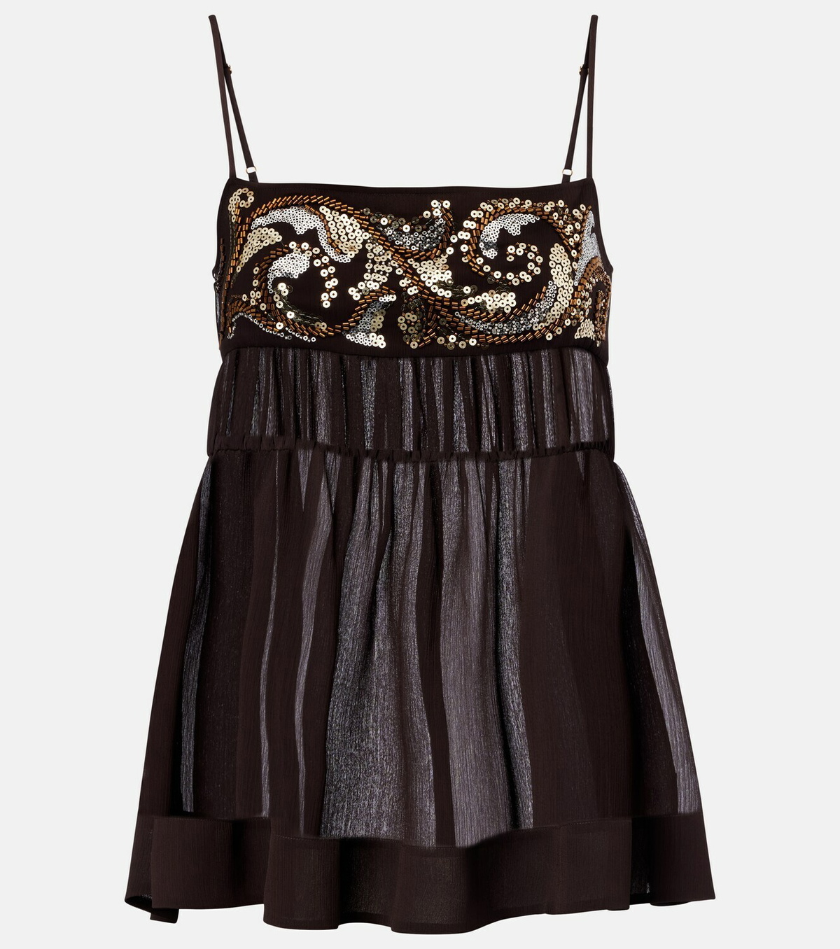 Xu Zhi Sequined chiffon top