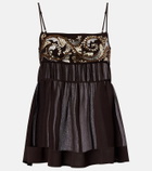 Xu Zhi Sequined chiffon top