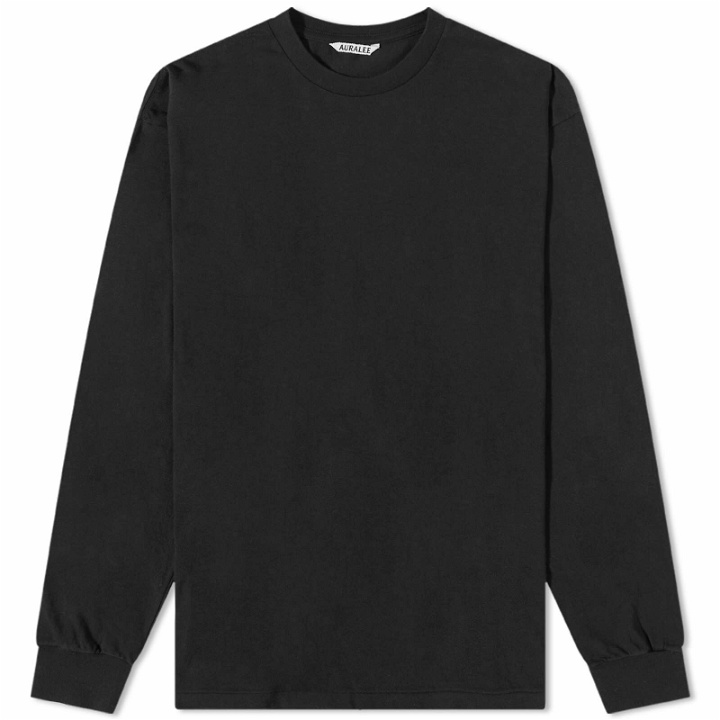 Photo: Auralee Men's Long Sleeve Seamless T-Shirt in Black