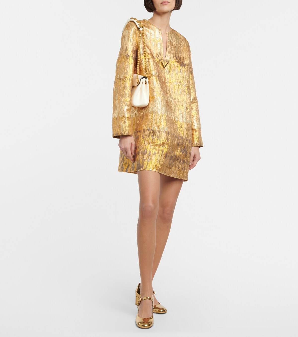 Gianvito Rossi - Mary Ribbon metallic leather pumps