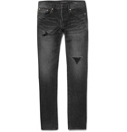 Saint Laurent - Slim-Fit Distressed Denim Jeans - Black