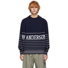 JW Anderson Navy Knit Logo Sweater