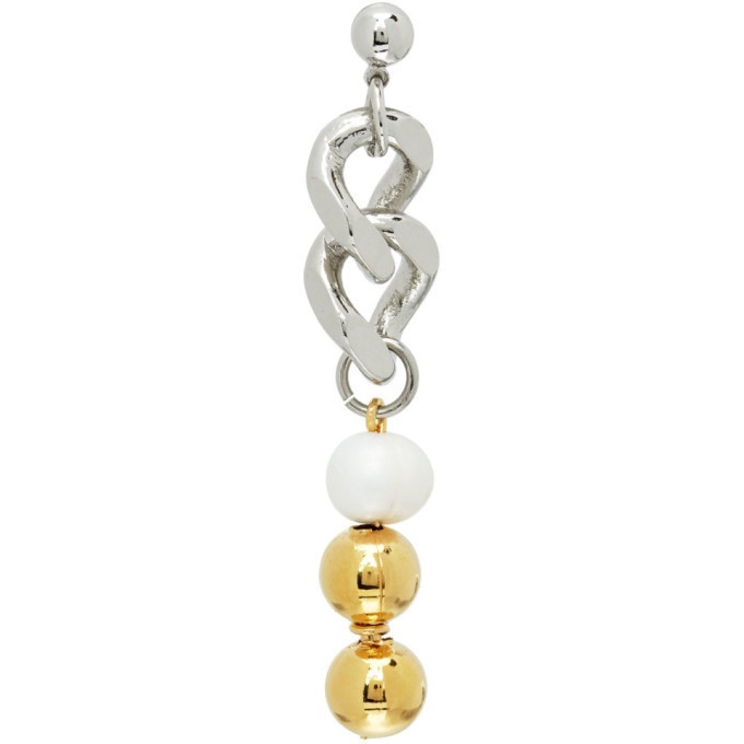 Photo: IN GOLD WE TRUST PARIS Silver and Gold Cuban Single Link Earring