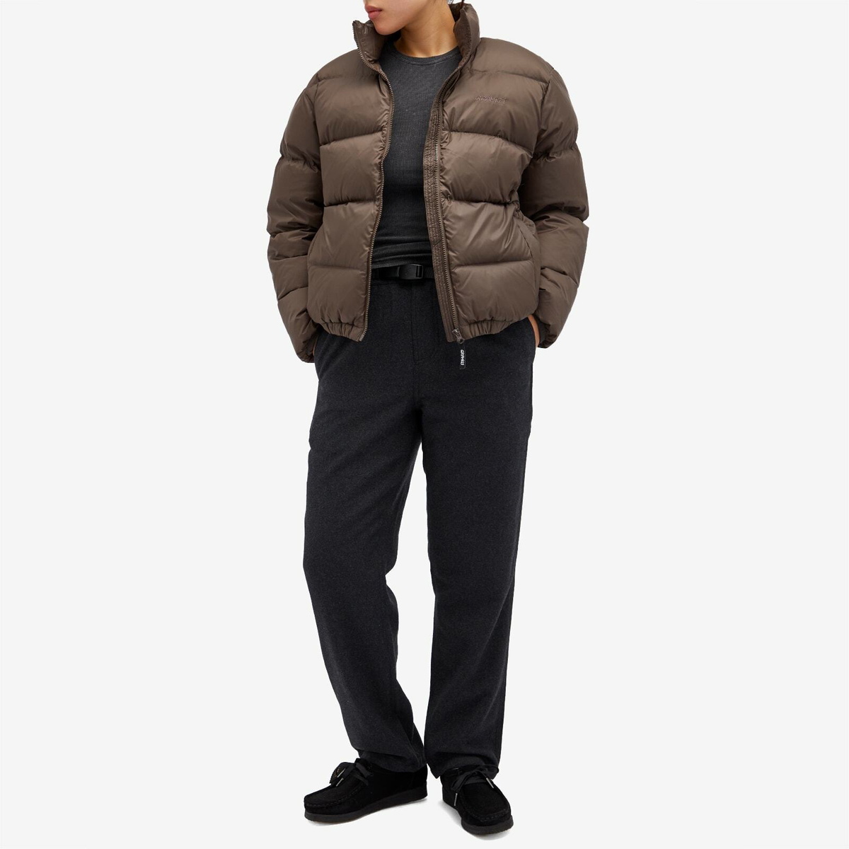 Gramicci Women's Down Puffer Jacket in Dark Brown