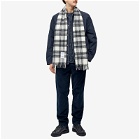 Norse Projects Men's Moon Checked Lambswool Scarf in Magnet Grey