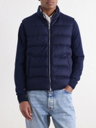 Eleventy - Reversible Padded Cashmere-Blend and Wool-Blend Gilet - Blue