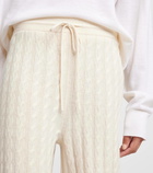 Toteme Cable-knit wool-blend wide-leg pants