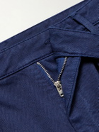 Massimo Alba - Cliff Straight-Leg Pleated Herringbone Cotton Bermuda Shorts - Blue