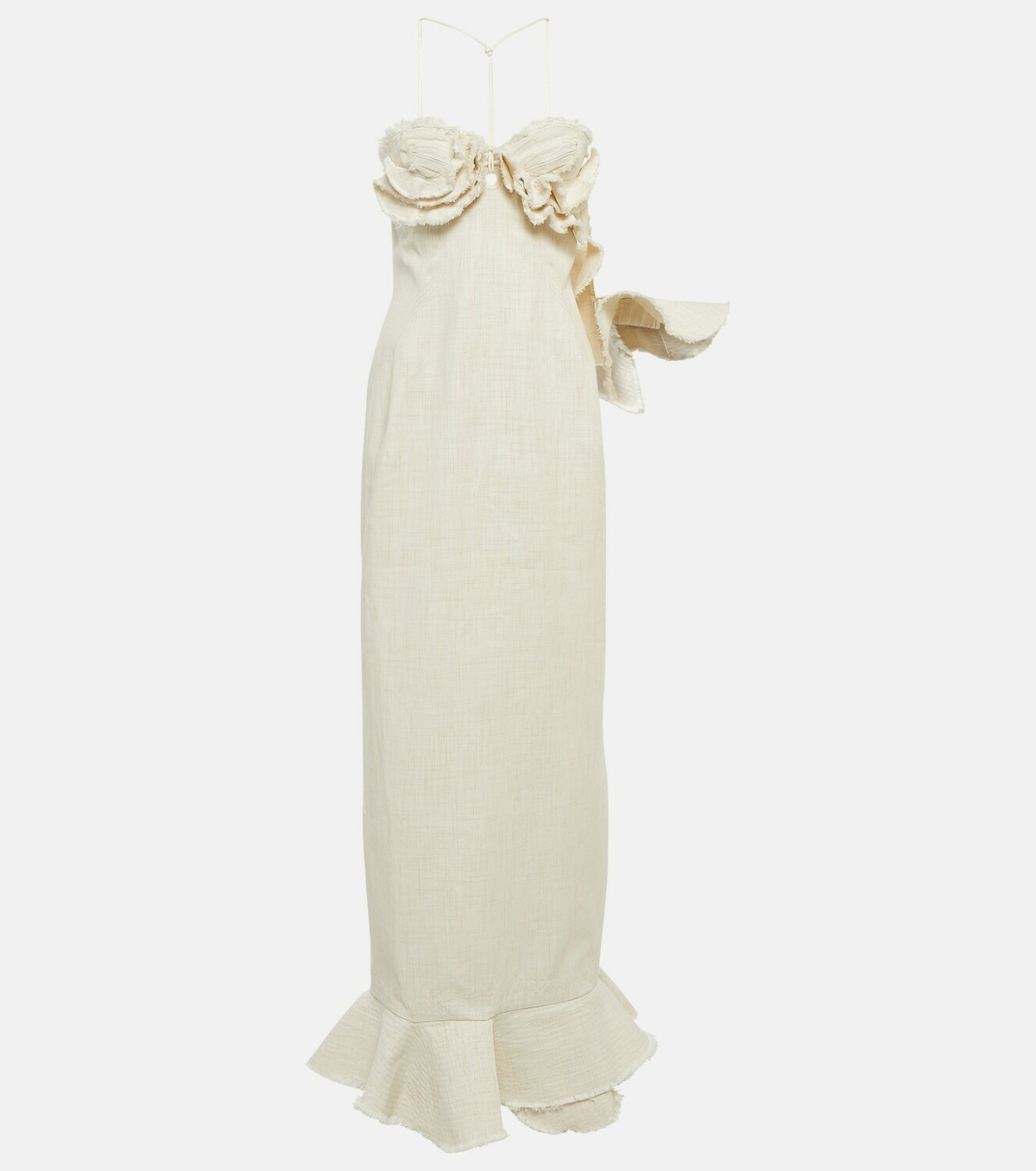 jacquemus linen dress Baunhilha layered linen mini shirt dress - fuchsia