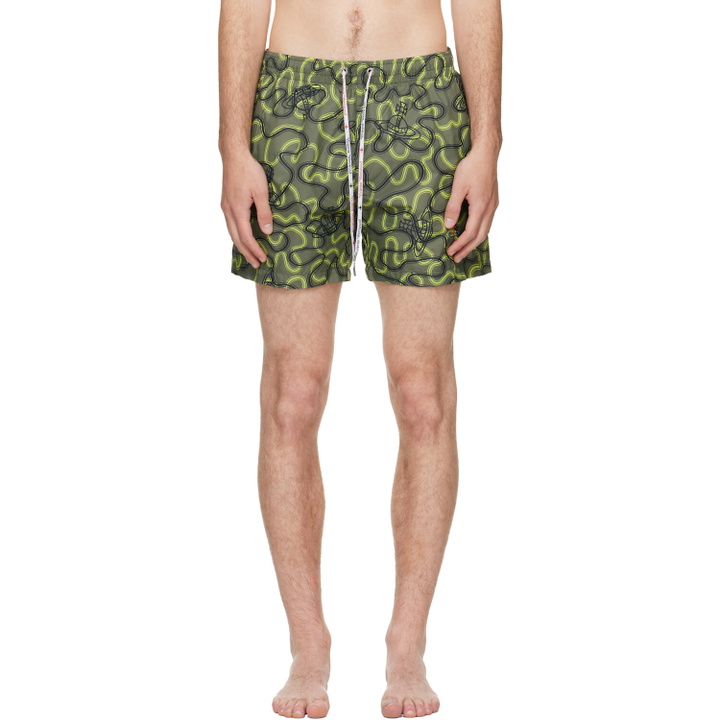 Photo: Vivienne Westwood Khaki Surf Boxer Swim Shorts