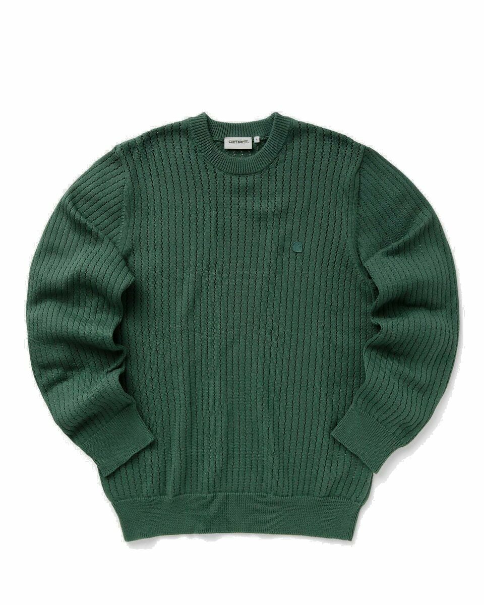 Photo: Carhartt Wip Caleb Sweater Green - Mens - Sweatshirts