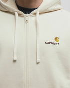 Carhartt WIP Hooded American Script Jacket Beige Mens Hoodies/Zipper