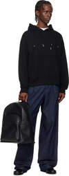 Hugo Black Grained Faux-Leather Backpack
