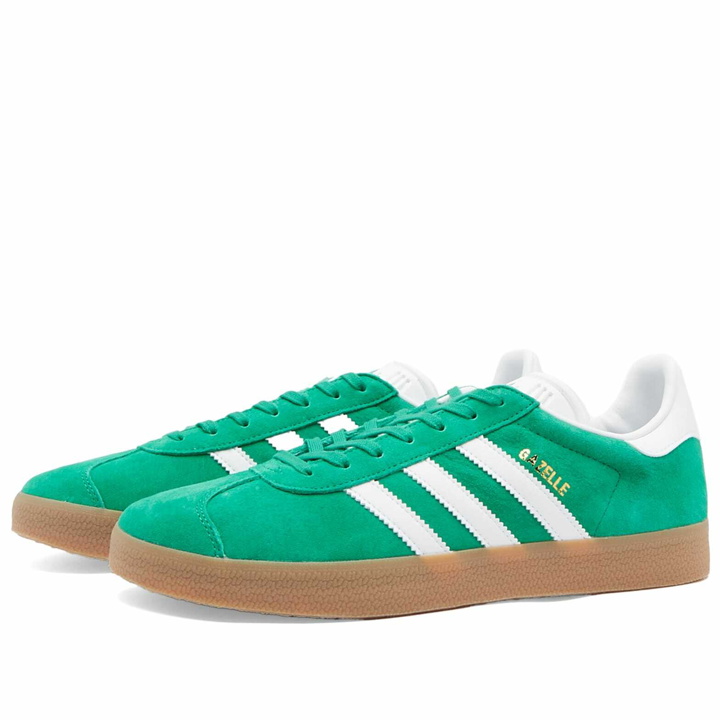 Photo: Adidas Men's Gazelle Sneakers in Court Green/White