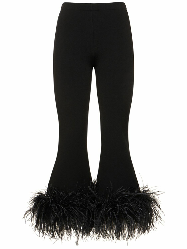 Photo: VALENTINO - Stretch Cady Straight Pants W/feathers