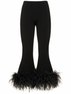 VALENTINO - Stretch Cady Straight Pants W/feathers