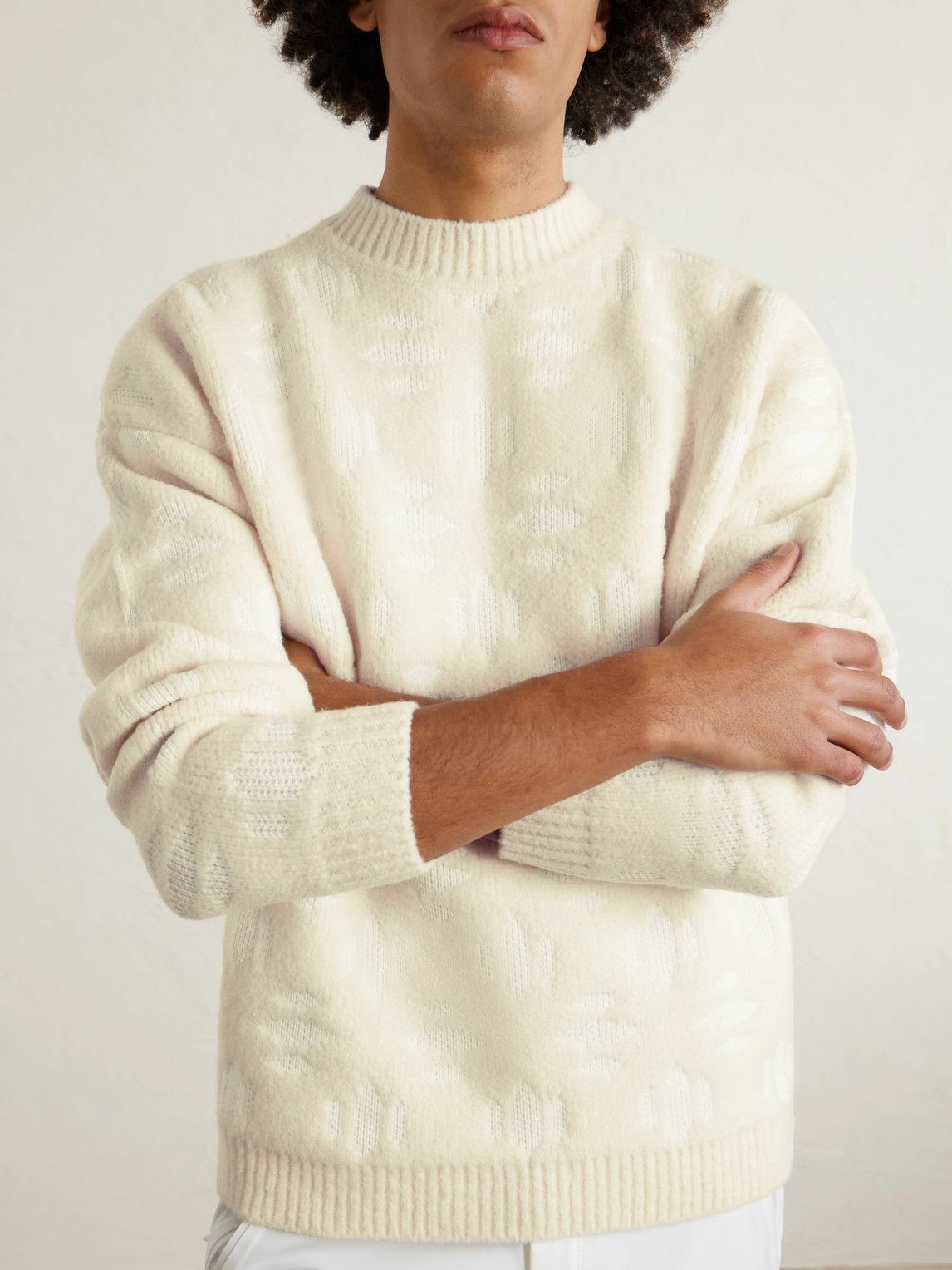 Aztech Mountain - Matthew Day Jackson Snowflake Virgin Wool-Blend Sweater - Neutrals