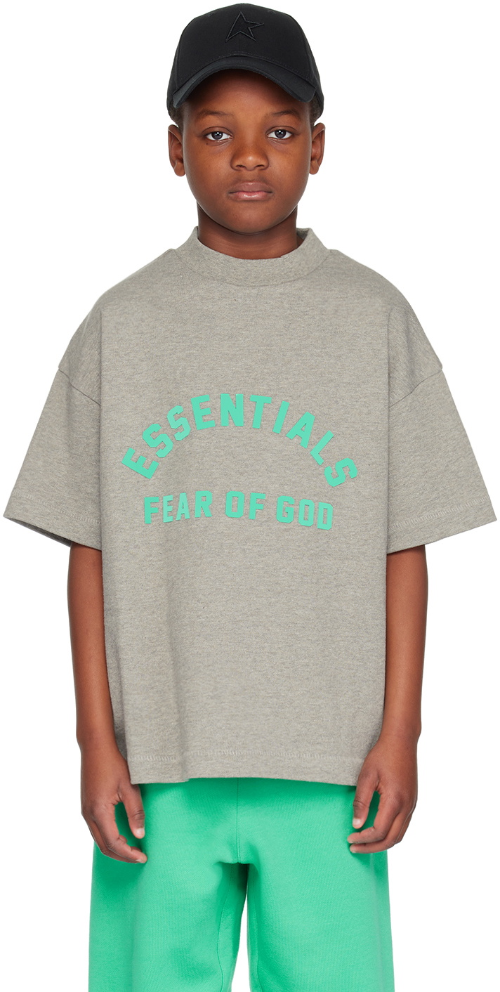 Fear of God ESSENTIALS Kids Gray Crewneck T-Shirt Fear Of God Essentials