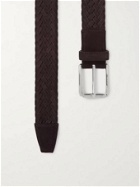 TOD'S - 3.5cm Woven Suede Belt - Brown