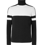 Fusalp - Juan Logo-Appliquéd Two-Tone Knitted EcoVero Roll-Neck Ski Sweater - Black