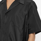 Valentino Men's Washed Silk Bowling Shirt in Nero
