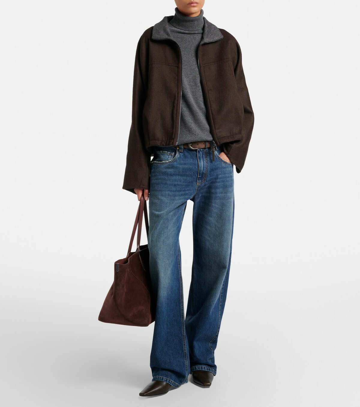 Brunello Cucinelli Monili leather ankle boots