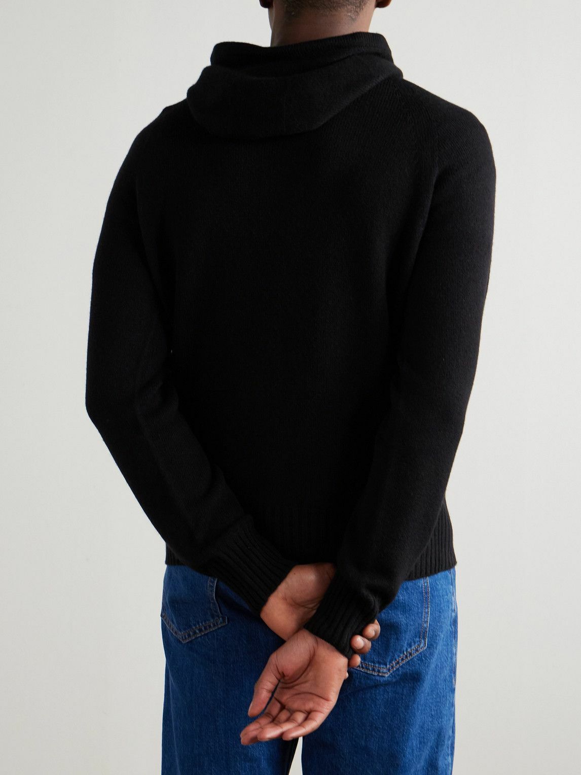 TOM FORD - Logo-Embroidered Cashmere Hoodie - Black