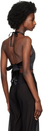 Silk Laundry Black Halter Camisole