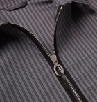 Lanvin - Leather-Trimmed Striped Twill Blouson Jacket - Gray
