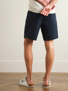 Orlebar Brown - Aston Straight-Leg Pleated Cotton Shorts - Blue