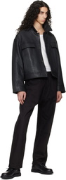 Studio Nicholson Black Doyard Leather Jacket
