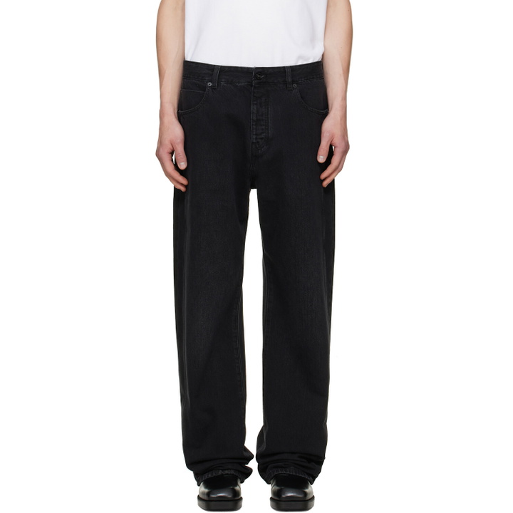 Photo: BALMAIN Black Loose-Fit Jeans