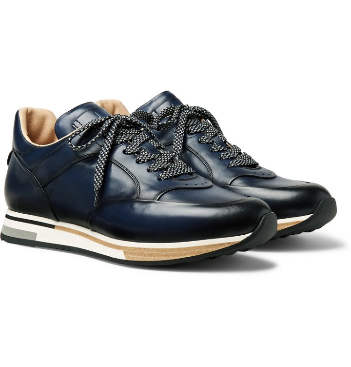 Photo: Dunhill - Duke Leather Sneakers - Blue