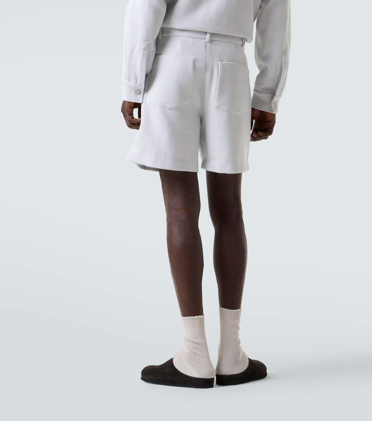 God's True Cashmere Explorer cashmere and cotton denim shorts