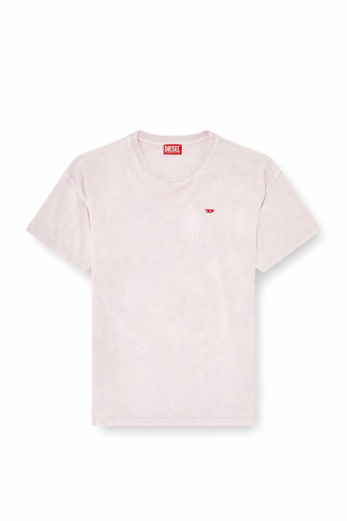 Diesel Cotton T-shirt with treated effect - T-Shirts Mens in Pink