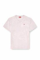 Diesel Cotton T-shirt with treated effect - T-Shirts Mens in Pink