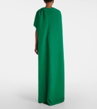 Safiyaa Caped asymmetric crêpe gown
